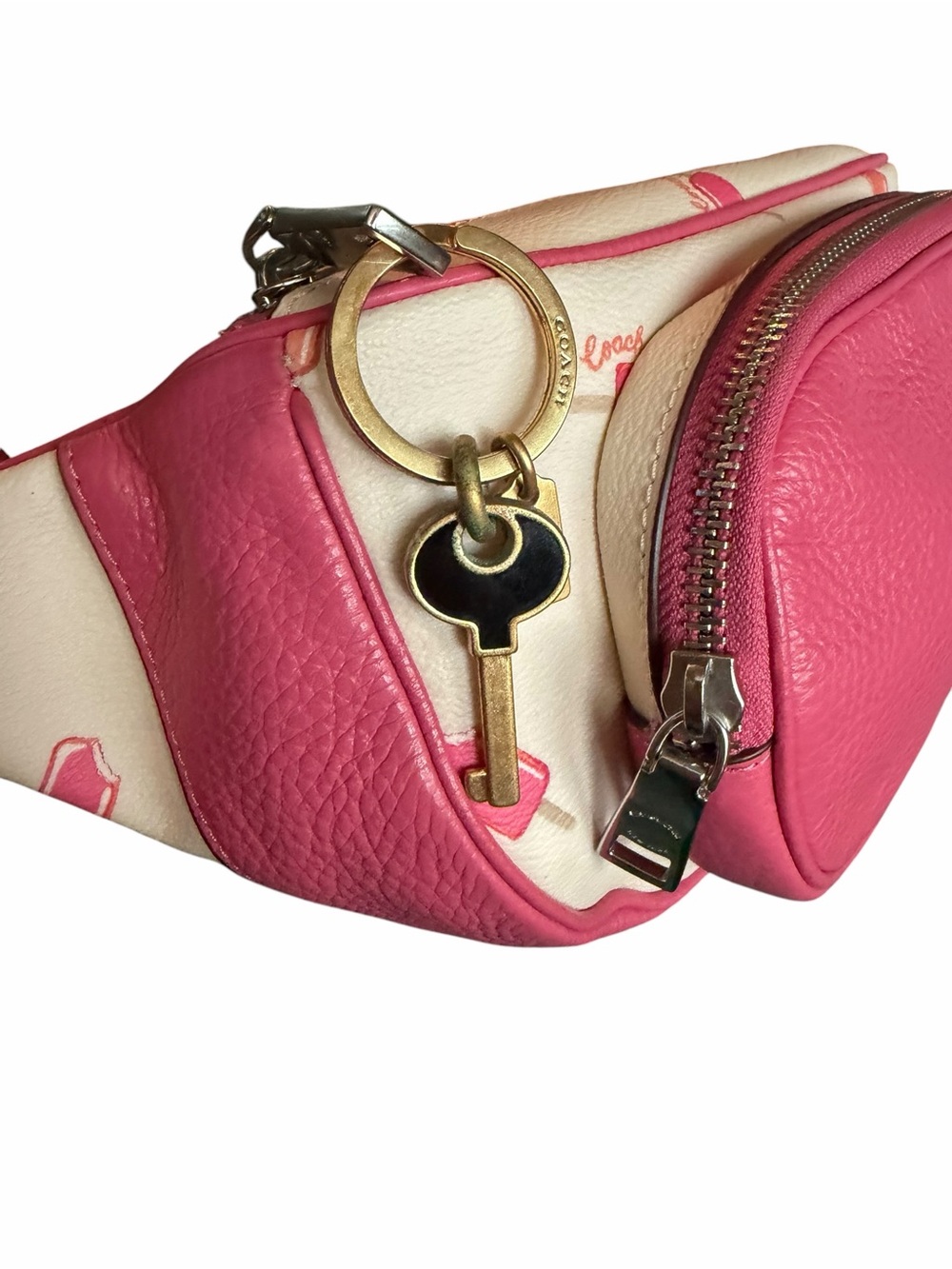 🌟Coach 💓Pink and Cream Authentic Leather Popsicle “Chalk Multi” MINT Belt Bag - Picture 4 of 16
